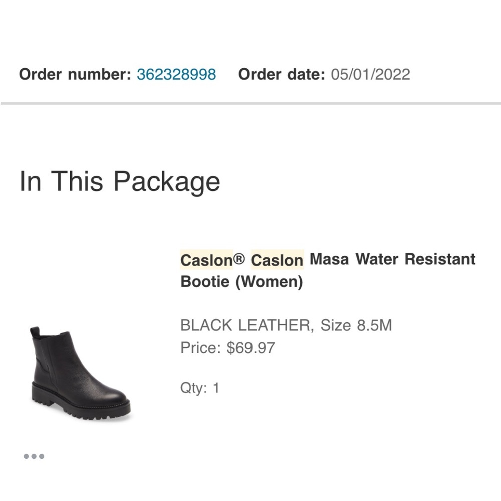 New, never worn - Caslon masa water resistant black bootie 8.5